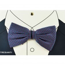Tresanti Shades of Blue & Red Pattern Men's Silk Bow Tie