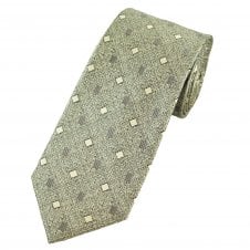 Tresanti Silver & Beige Patterned Men's Silk Tie