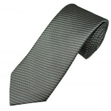 Tresanti Silver & Black Stripe Micro Pattern Men's Silk Designer Tie