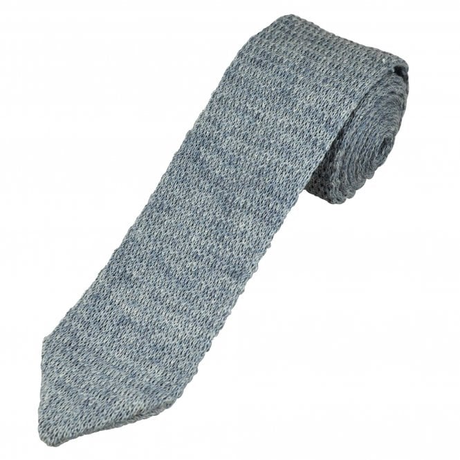 Tresanti Silver Grey 100% Linen Pointed End Men's Knitted Tie