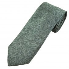 Tresanti Silver Grey & Green Floral Pattern Men's Designer Silk Tie