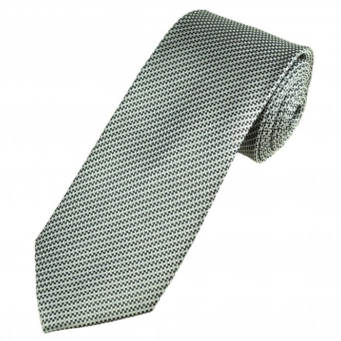 Tresanti Silver & Navy Blue Patterned Men's Silk Designer Tie