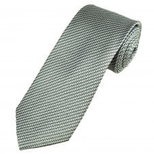 Tresanti Silver & Navy Blue Patterned Men's Silk Designer Tie