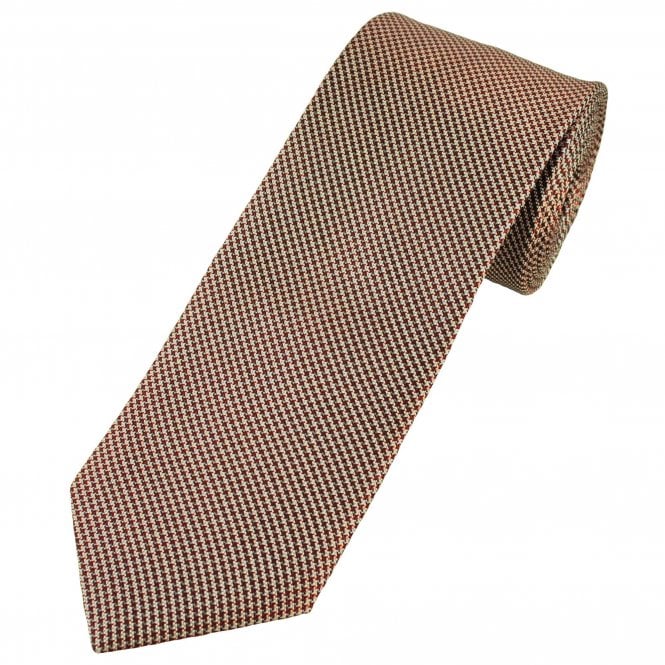 Tresanti Silver, Red & Navy Blue Checked Patterned Men's Silk Tie