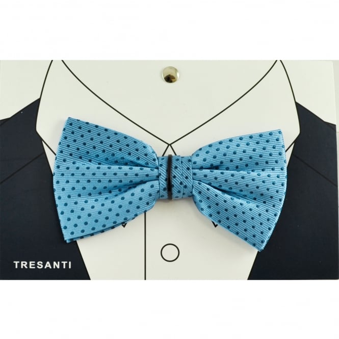 Tresanti Sky Blue & Navy Polka Dot Silk Men's Bow Tie