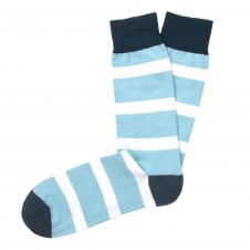 Tresanti Sky Blue & White Striped Men's Socks