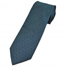 Tresanti Slate Grey & Electric Blue Cube Pattern Men's Designer Silk Tie