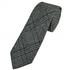 Tresanti Tweed Look Black, Brown & Silver Check Pattern Men's Designer Tie