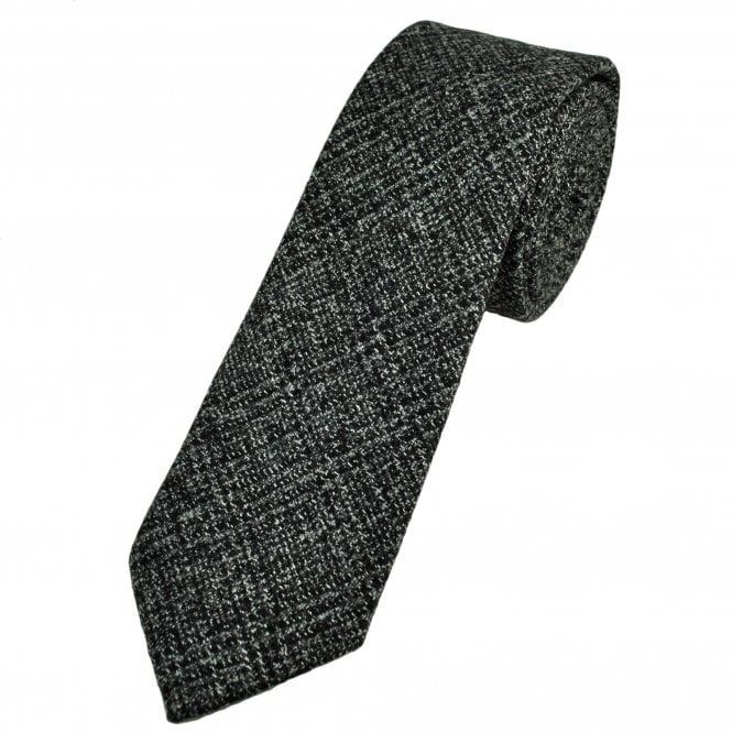 Tresanti Tweed Look Black & Grey Check Pattern Men's Designer Tie