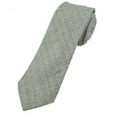 Tresanti White, Black & Silver White Check Pattern 100% Linen Men's Designer Tie