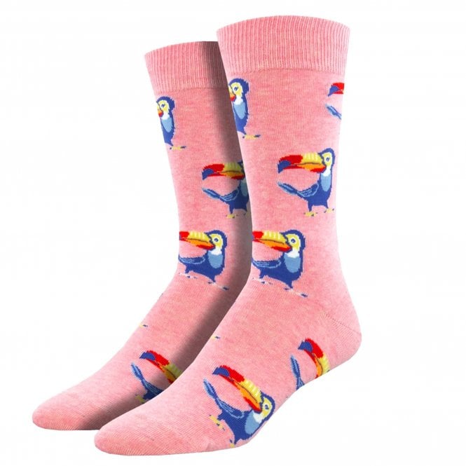 Tropical Toucan Pink Luxury Men's Socks
