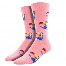 Tropical Toucan Pink Luxury Men's Socks