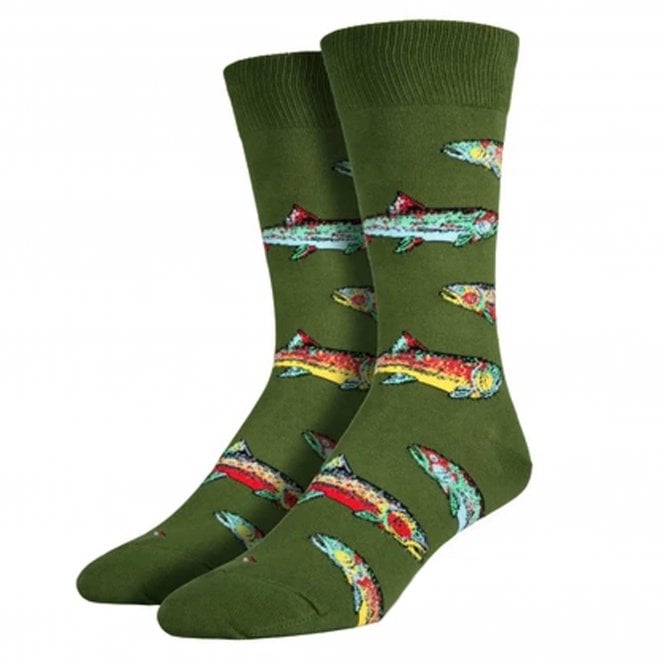 Trout Fish Green Luxury Men's Socks