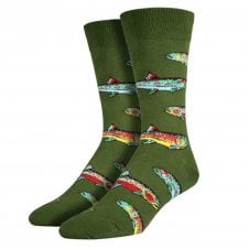 Trout Fish Green Luxury Men's Socks