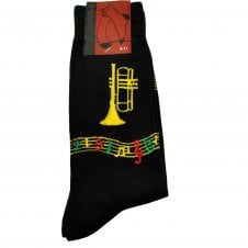 Trumpet & Music Manuscript Men's Novelty Socks
