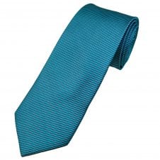 Turquoise & Navy Blue Stripe Pattern Men's Silk Tie