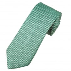 Turquoise, Silver & Blue Patterned Luxury Men's Silk Tie
