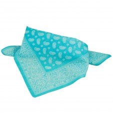 Turquoise & White Paisley Bandana Neckerchief