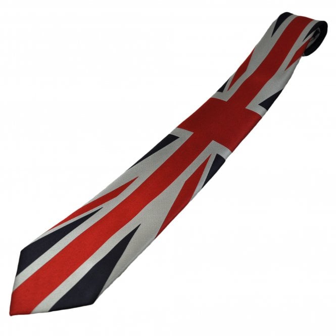 Union Jack Flag, Red, Blue & Silver Grey Men's Novelty Tie