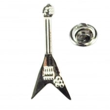 V Shaped Electric Guitar Lapel Pin Badge