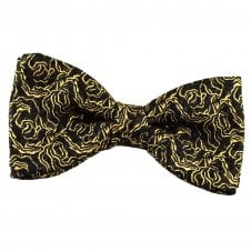 Van Buck Black & Gold Lurex Patterned Men's Bow Tie