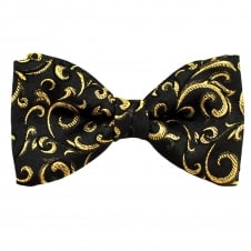 Van Buck Black & Gold Ornate Regal Patterned Men's Bow Tie