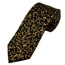 Van Buck Black & Gold Patterned Lurex Men's Tie