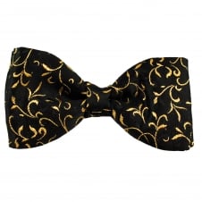 Van Buck Black & Gold Patterned Men's Bow Tie