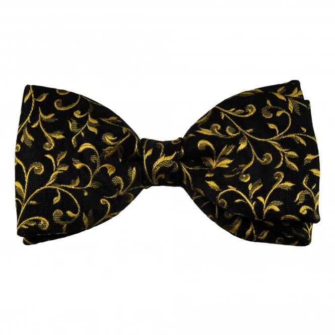 Van Buck Black & Gold Patterned Men's Bow Tie