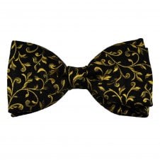 Van Buck Black & Gold Patterned Men's Bow Tie