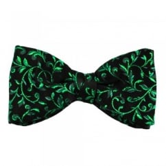 Van Buck Black & Green Patterned Bow Tie