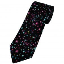 Van Buck Black, Pink, Blue, Purple & Yellow Stars Cotton Men's Tie