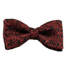 Van Buck Black & Red Lurex Patterned Men's Bow Tie