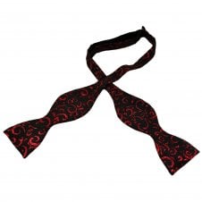 Van Buck Black & Red Ornate Regal Patterned Men's Self Tie Bow Tie