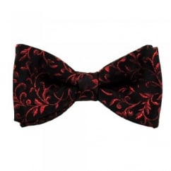 Van Buck Black & Red Patterned Bow Tie