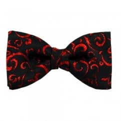 Van Buck Black & Red Regal Patterned Bow Tie