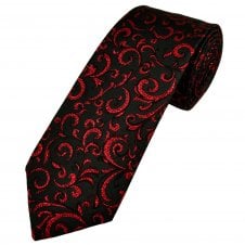 Van Buck Black & Red Regal Patterned Lurex Men's Tie
