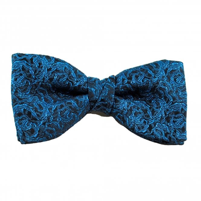 Van Buck Black & Royal Blue Lurex Patterned Men's Bow Tie