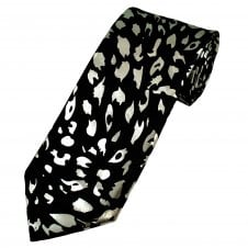 Van Buck Black & Silver Leopard Print Men's Tie