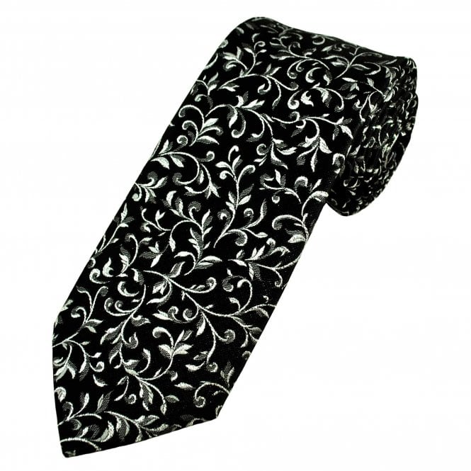 Van Buck Black & Silver Patterned Lurex Men's Tie