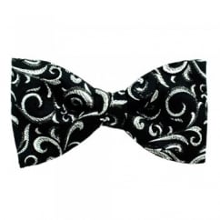 Van Buck Black & Silver Regal Patterned Bow Tie