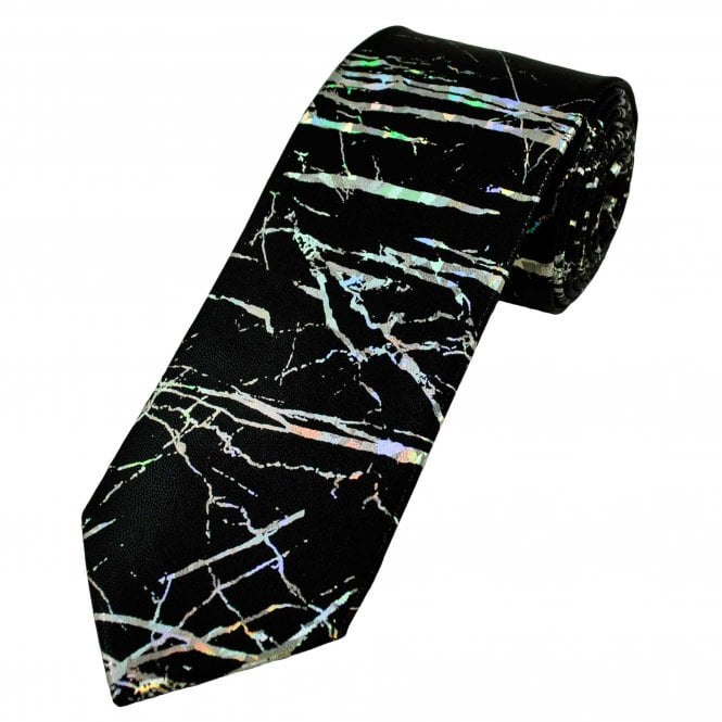 Van Buck Black Snakeskin & Sparkle Patterned Men's Tie