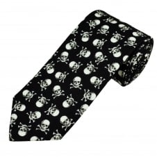 Van Buck Black & White Skull Cotton Men's Tie