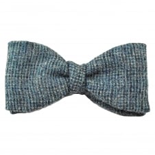 Van Buck Blue Check 100% Wool Bow Tie