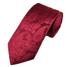 Van Buck Burgundy Paisley Patterned Men's Designer Tie