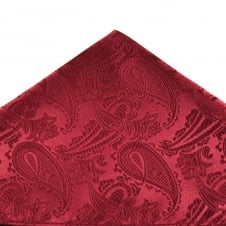 Van Buck Burgundy Paisley Patterned Pocket Square Handkerchief