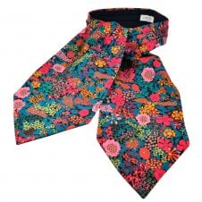 Van Buck Ciara Black Flower Men's Day Cravat Made with Liberty Fabric