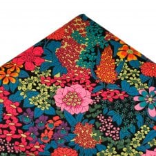 Van Buck Ciara Black Flower Pocket Square Made with Liberty Fabric