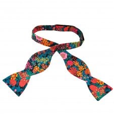 Van Buck Ciara Black Flower Self Tie Bow Tie Made with Liberty Fabric