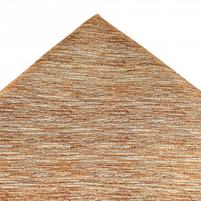 Van Buck Copper Orange, Silver & Twisted Silk Pocket Square Handkerchief